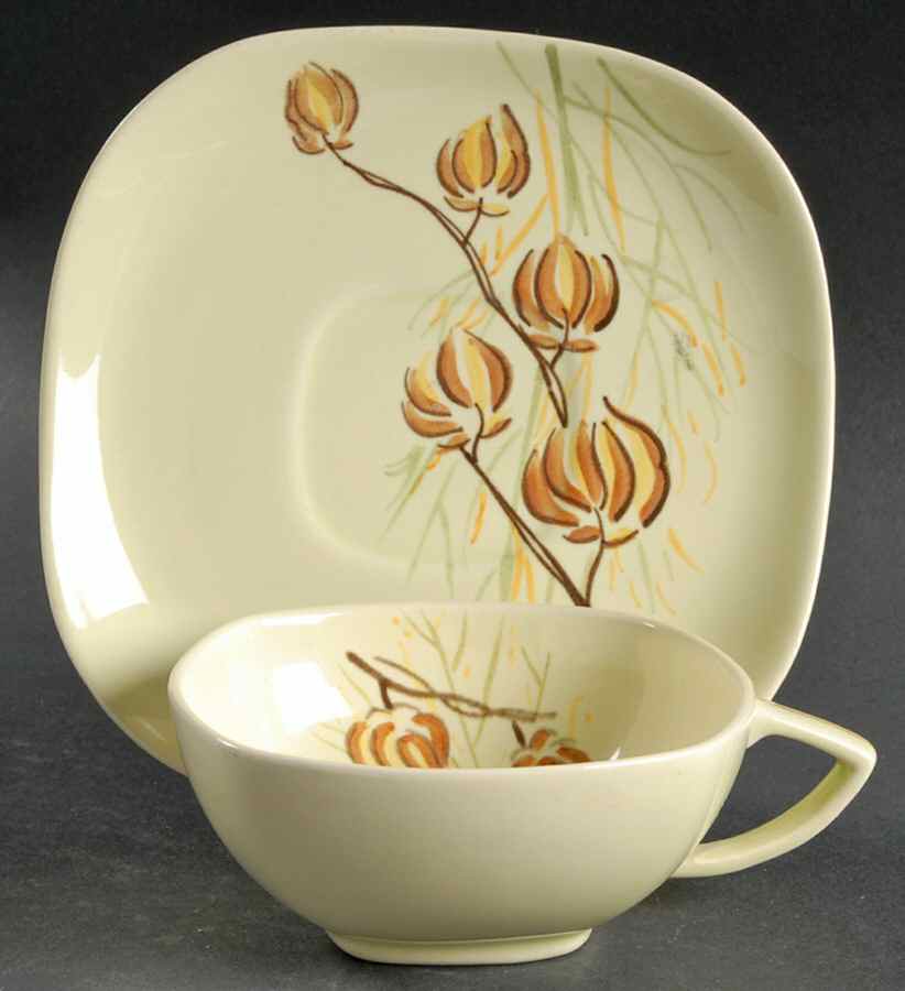 Lanterns Flat Cup & Saucer Set by Red Wing-1