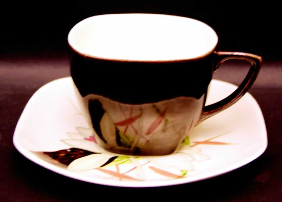 Lotus Bronze Flat Cup & Saucer Set by Red Wing-1