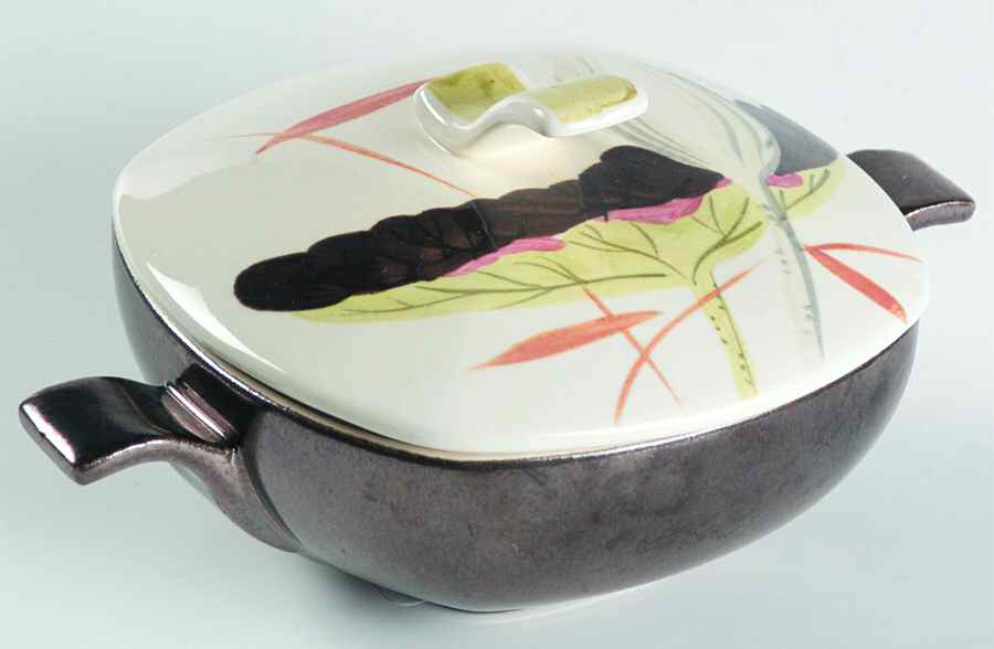 Lotus Bronze Cream Soup Bowl & Lid Set by Red Wing-1