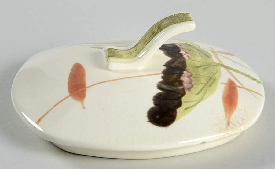 Lotus Bronze Lid for Cream Soup Bowl by Red Wing-1
