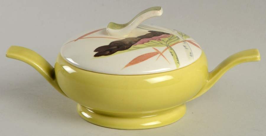 Lotus Chartreuse Sugar Bowl & Lid by Red Wing-1