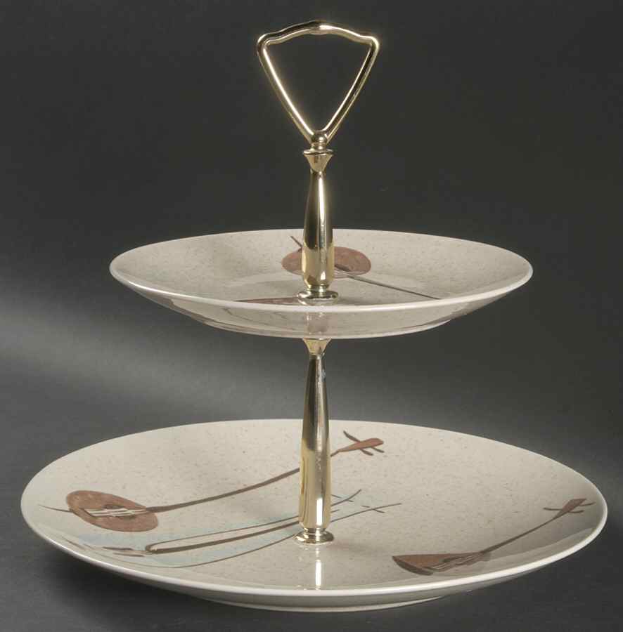 Lute Song 2 Tiered Serving Tray (Dinner & Salad Plate) by Red Wing-1