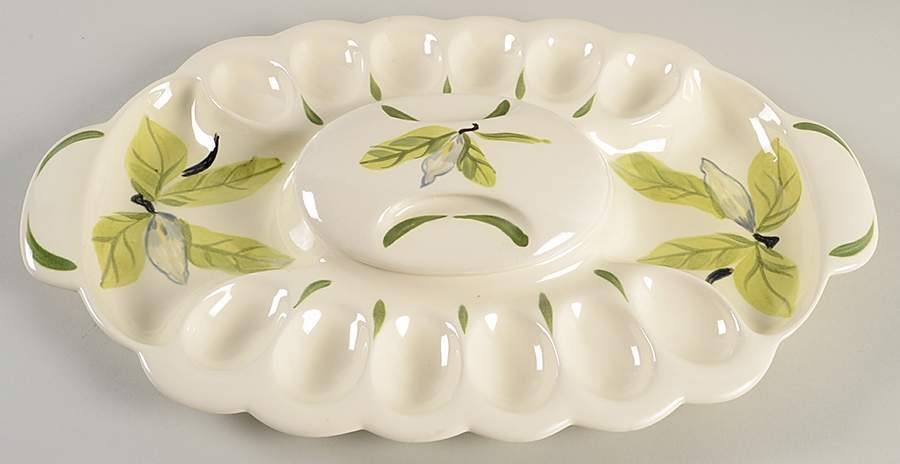Magnolia Chartreuse Deviled Egg Server with Cover by Red Wing-1