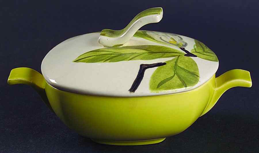 Magnolia Chartreuse Cream Soup Bowl & Lid Set by Red Wing-1