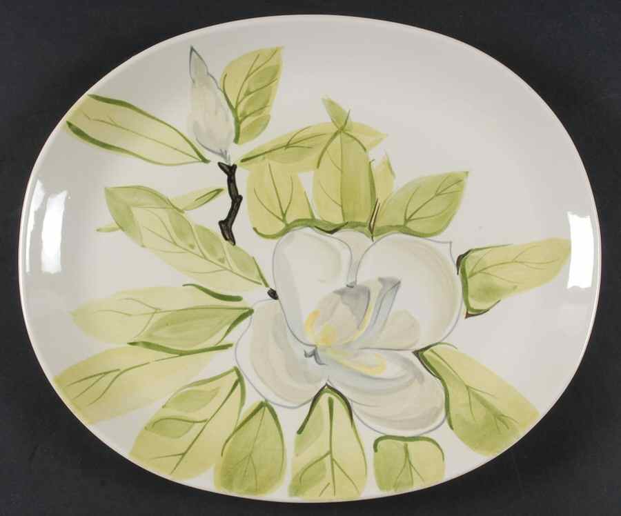 Magnolia Chartreuse 13" Oval Serving Platter by Red Wing-1