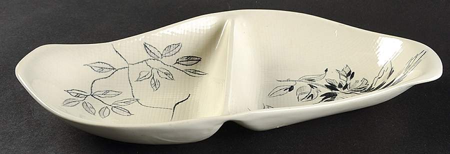 Midnight Rose 13" Oval Divided Vegetable Bowl by Red Wing-1