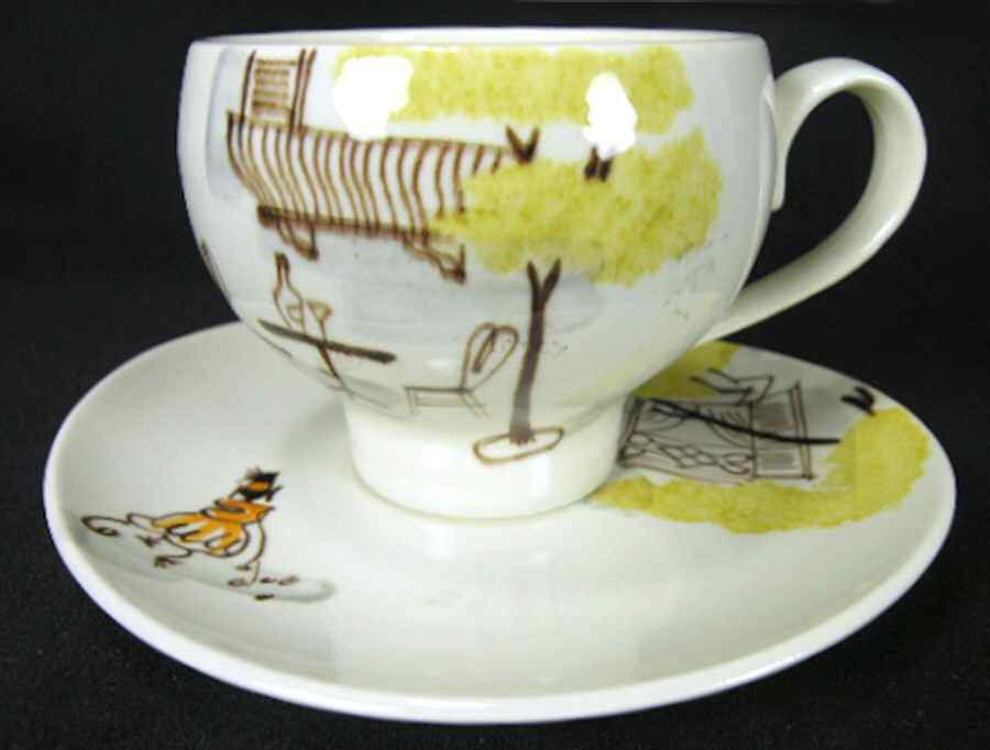 Montmartre Flat Cup & Saucer Set by Red Wing-1