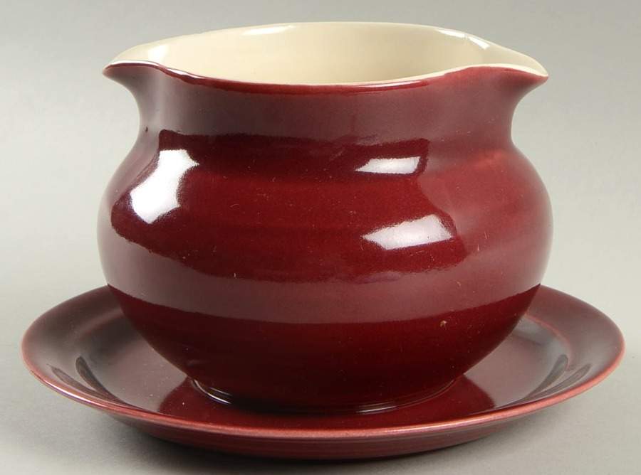 Normandy Gravy Boat with Attached Underplate by Red Wing-1