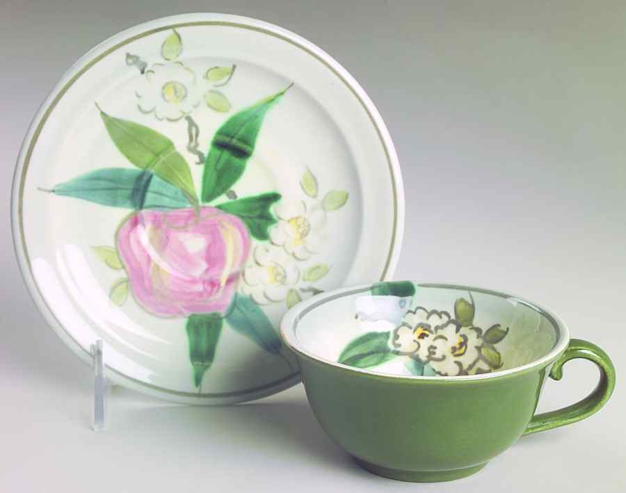Normandy Flat Cup & Saucer Set by Red Wing-1