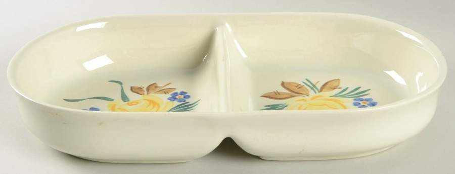 Picardy 12" Oval Divided Vegetable Bowl by Red Wing-1