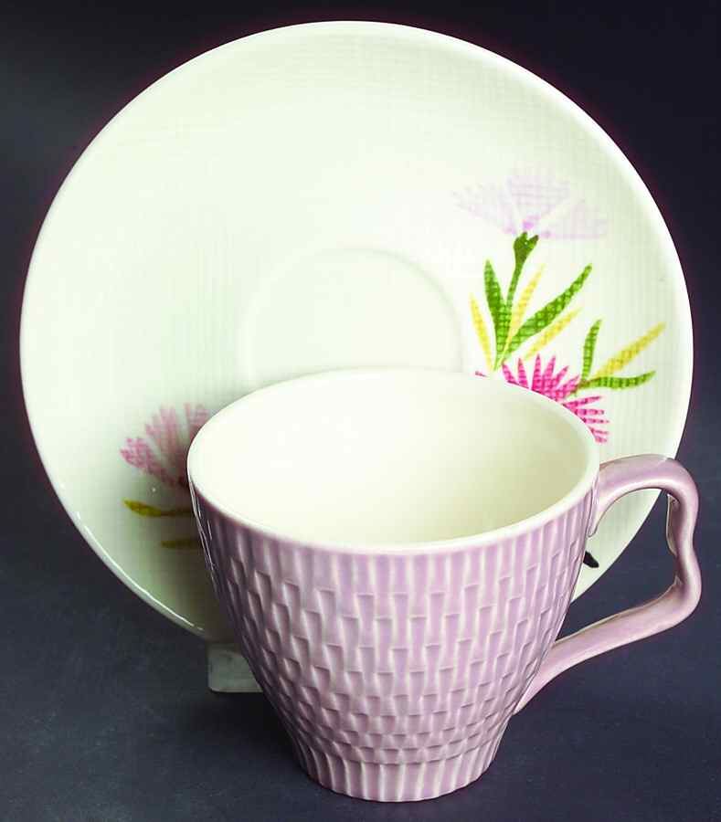 Pink Spice Flat Cup & Saucer Set by Red Wing-1