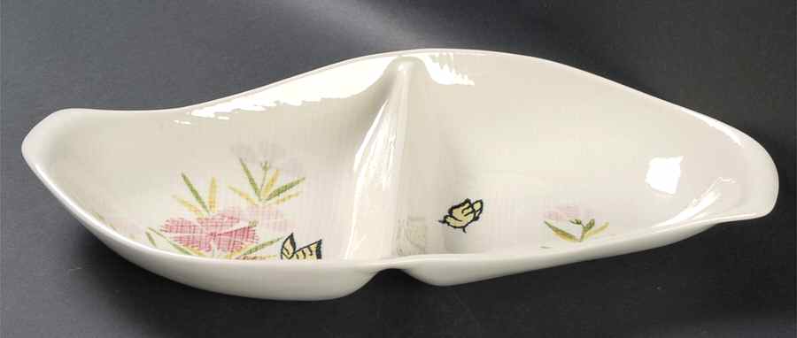 Pink Spice 13" Oval Divided Vegetable Bowl by Red Wing-1