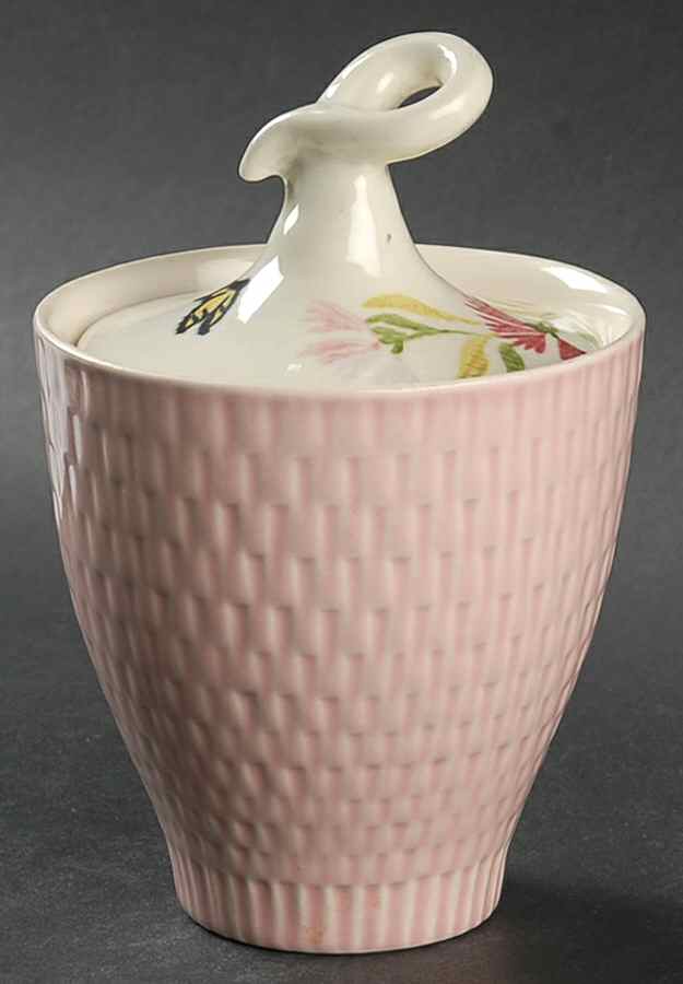 Pink Spice Sugar Bowl & Lid by Red Wing-1