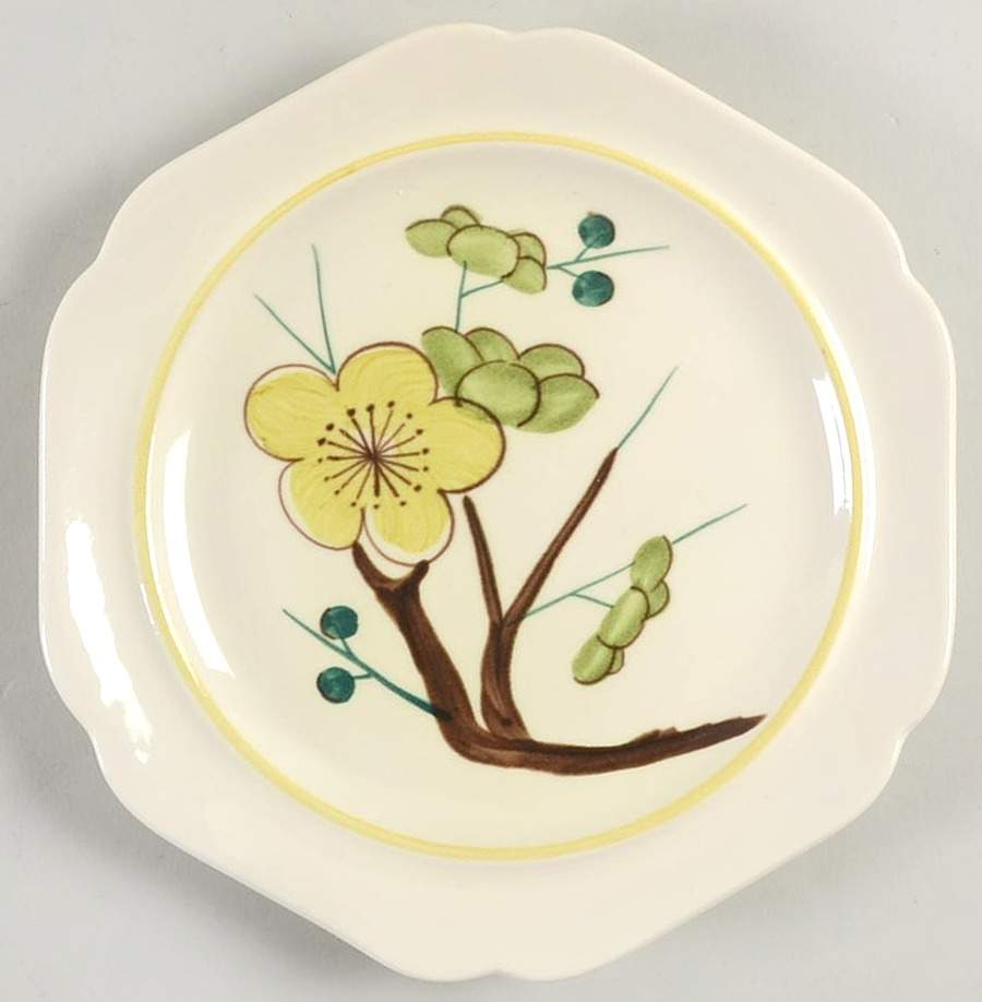Plum Blossom Yellow Bread & Butter Plate by Red Wing-1