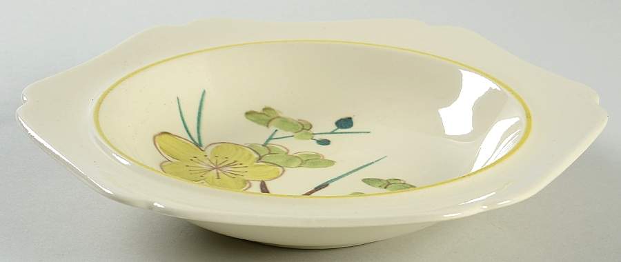 Plum Blossom Yellow Rim Soup Bowl by Red Wing-1