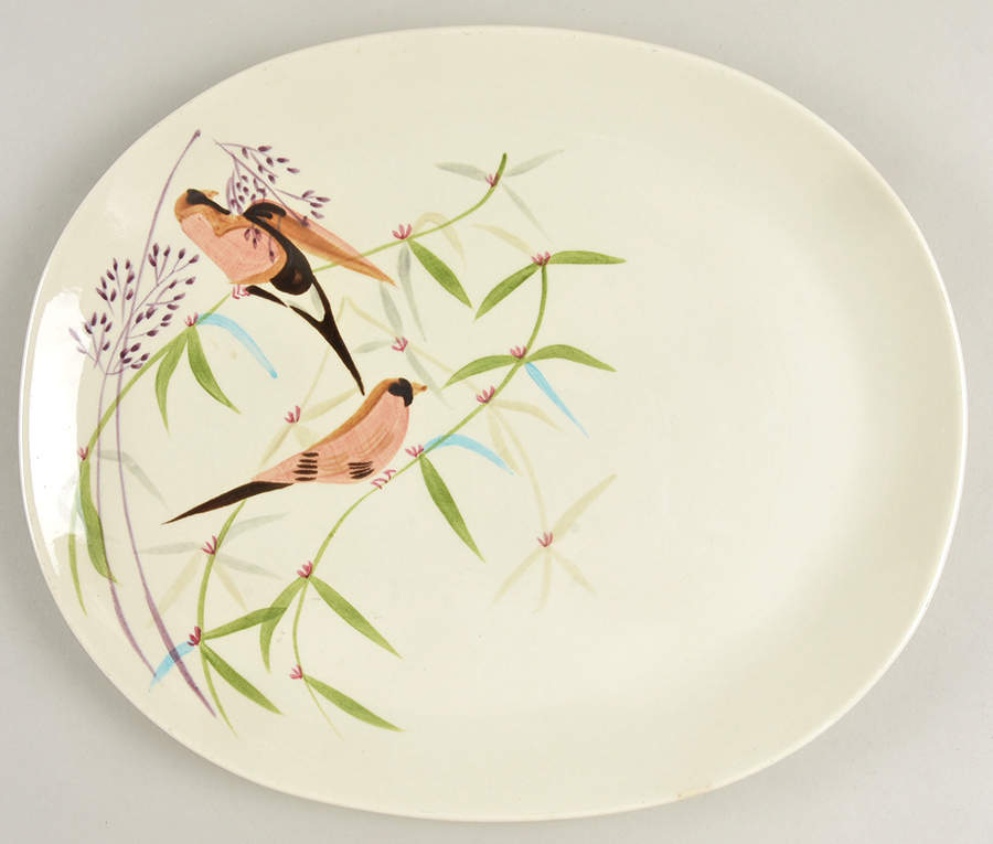 Spring Song 13" Oval Serving Platter by Red Wing-1