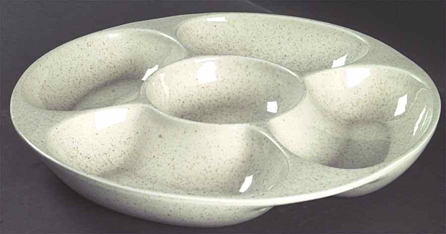 Tan Fleck 5 Section Nut Bowl by Red Wing-1