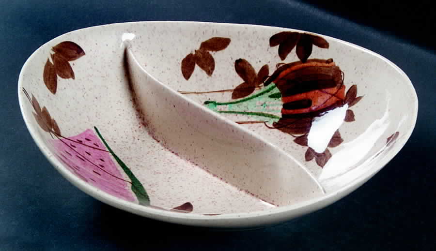 Tampico 10" Oval Divided Vegetable Bowl by Red Wing-1