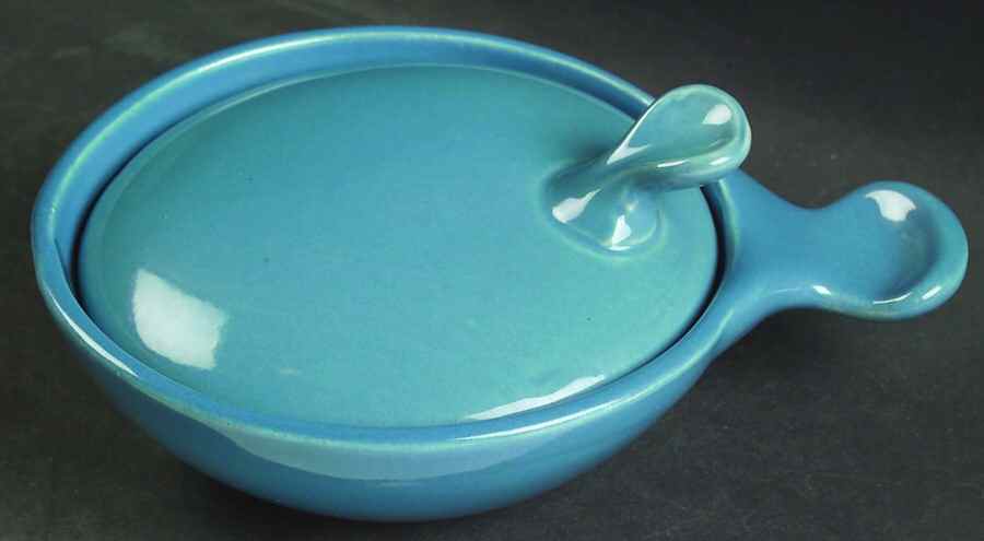 Town and Country Dusk Blue Handled Marmite & Lid by Red Wing-1