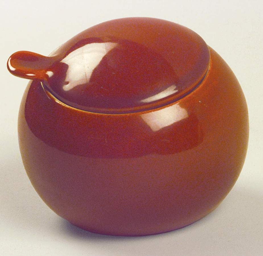 Town and Country Rust Sugar Bowl & Lid by Red Wing-1