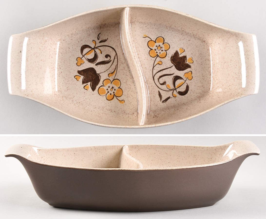 Turtle Dove Oval Divided Vegetable Bowl by Red Wing-1