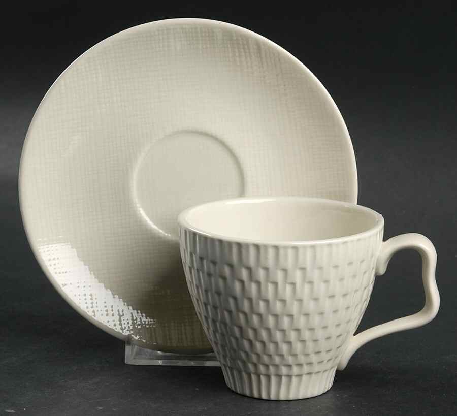 Tweed Tex Flat Cup & Saucer Set by Red Wing-1