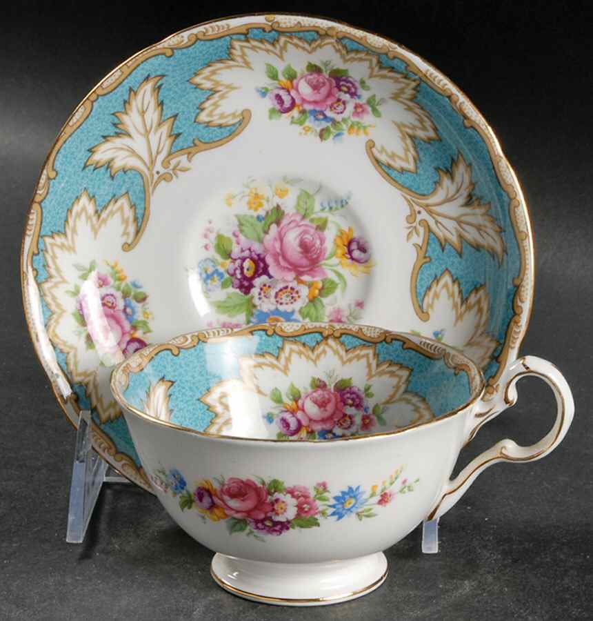 Academy Blue Footed Cup & Saucer Set by Royal Grafton-1