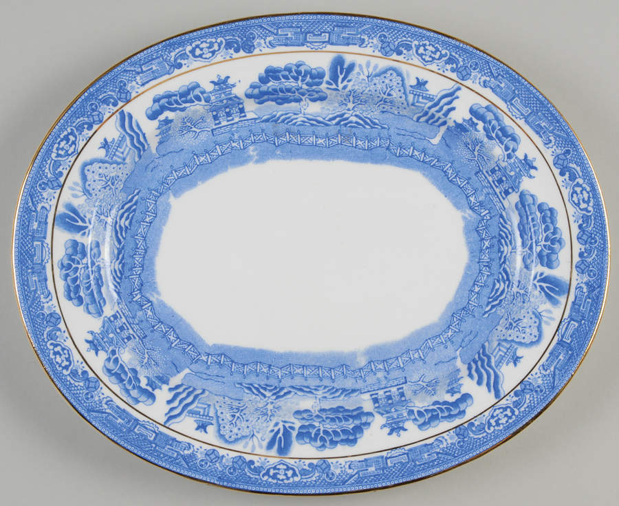 Blue Willow 10" Oval Serving Platter by Royal Grafton-1