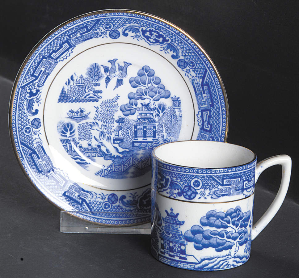 Blue Willow Flat Demitasse Cup & Saucer Set by Royal Grafton-1