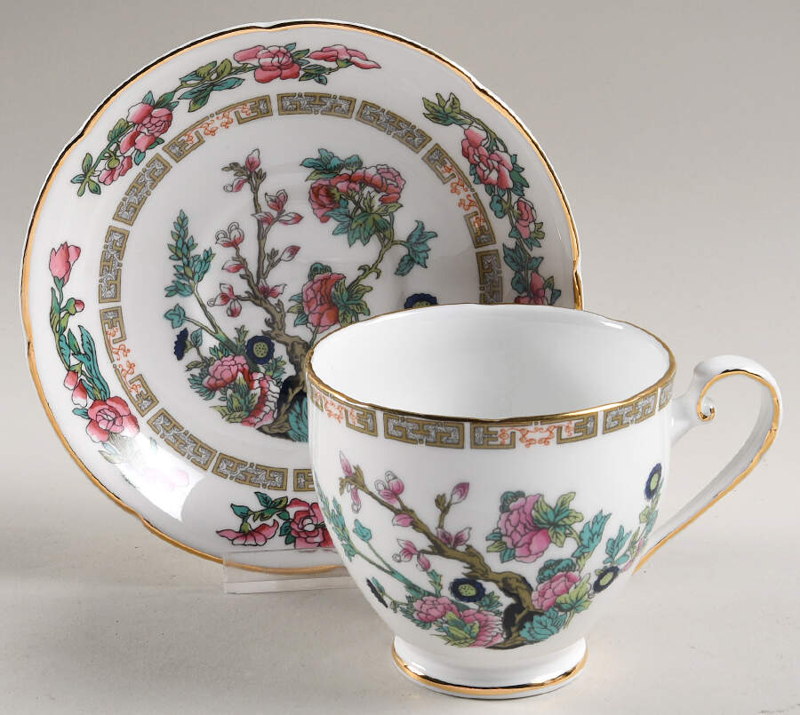 Indian Tree Footed Cup & Saucer Set by Royal Grafton-1