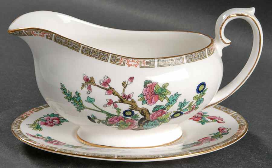 Indian Tree Gravy Boat & Underplate by Royal Grafton-1