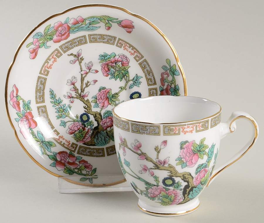 Indian Tree Footed Demitasse Cup & Saucer Set by Royal Grafton-1