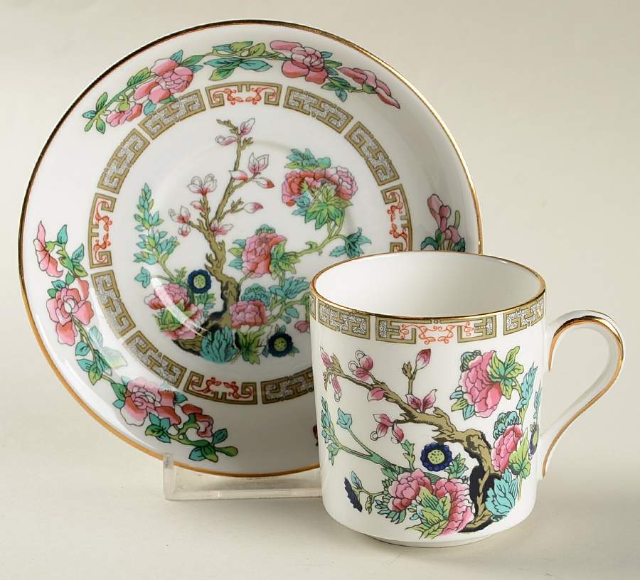 Indian Tree Flat Demitasse Cup & Saucer Set by Royal Grafton-1