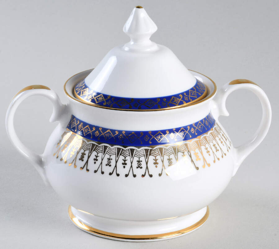 Majestic Dark Blue Sugar Bowl & Lid by Royal Grafton-1