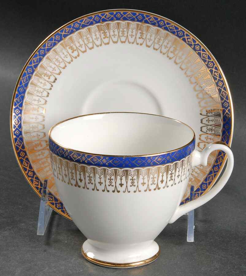 Majestic Dark Blue Footed Cup & Saucer Set by Royal Grafton-1