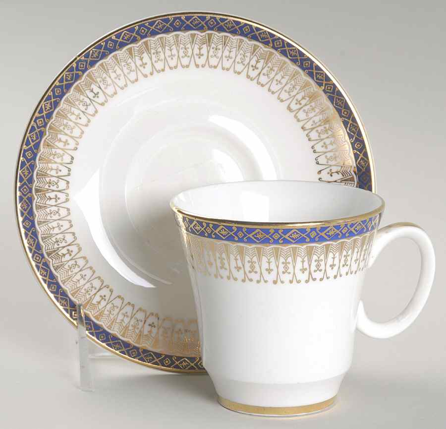 Majestic Dark Blue Flat Cup & Saucer Set by Royal Grafton-1