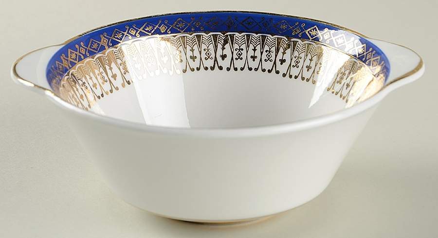 Majestic Dark Blue Flat Cream Soup Bowl by Royal Grafton-1