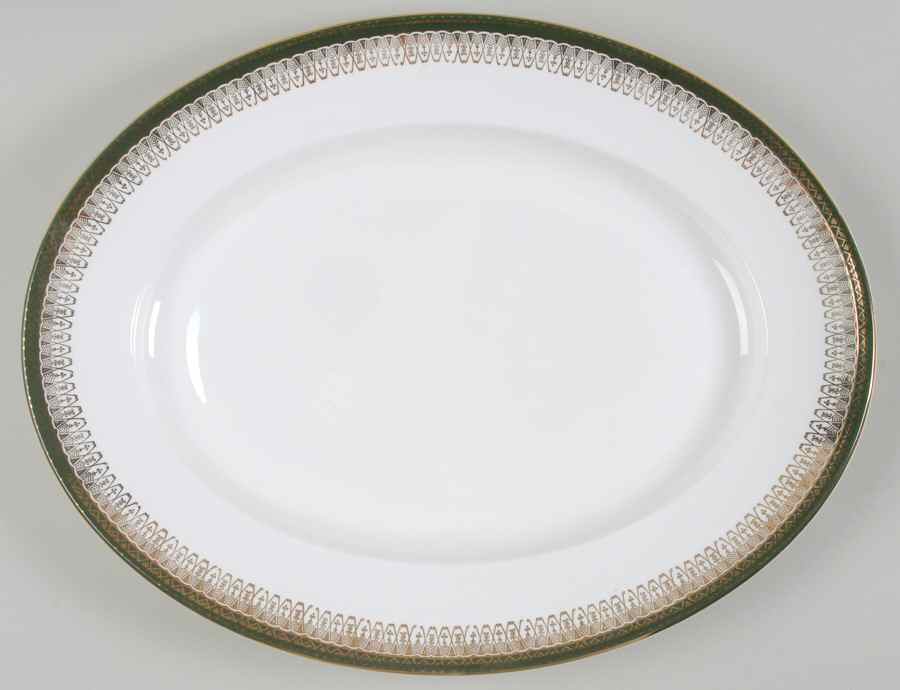 Majestic Green 15" Oval Serving Platter by Royal Grafton-1