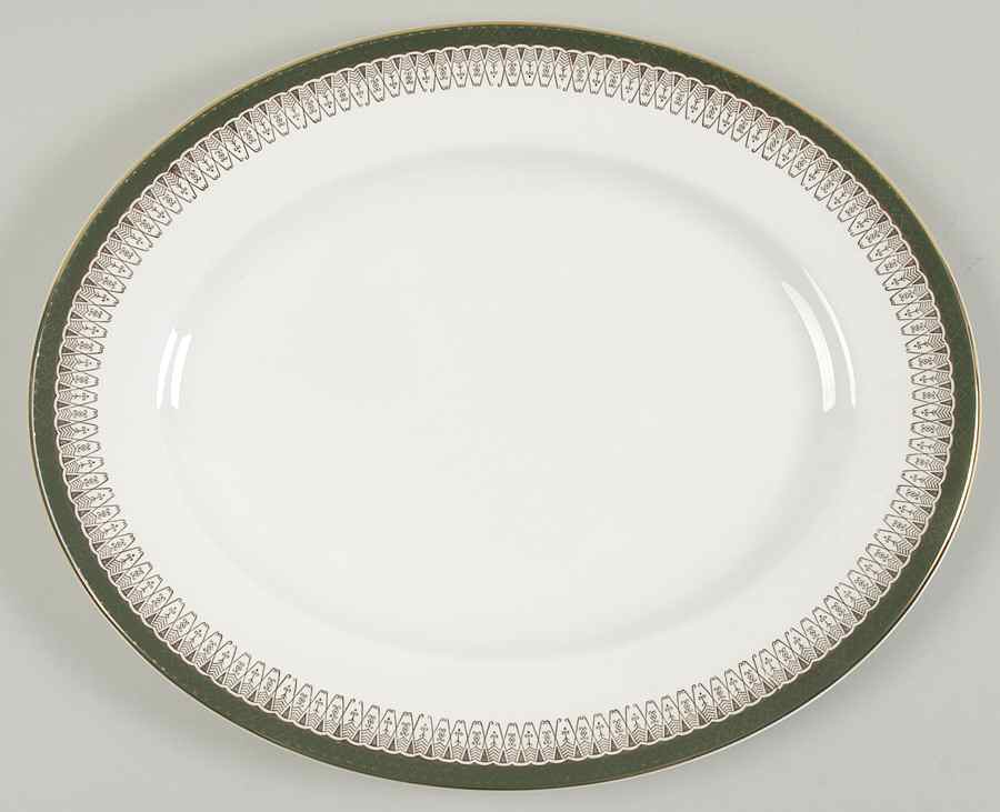 Majestic Green 13" Oval Serving Platter by Royal Grafton-1