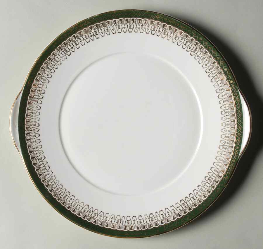 Majestic Green Handled Cake Plate by Royal Grafton-1