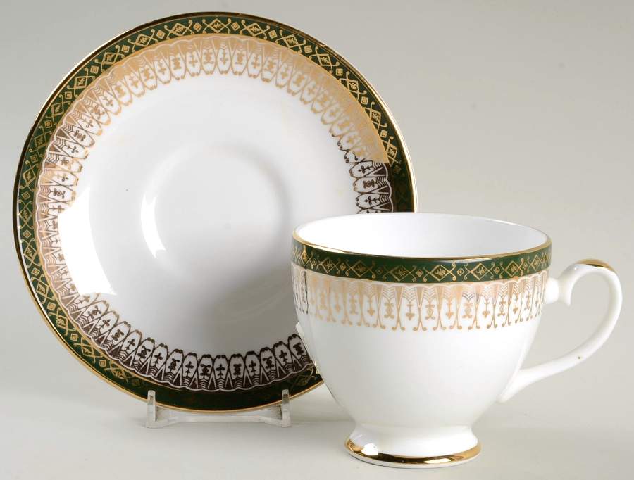 Majestic Green Footed Cup & Saucer Set by Royal Grafton-1