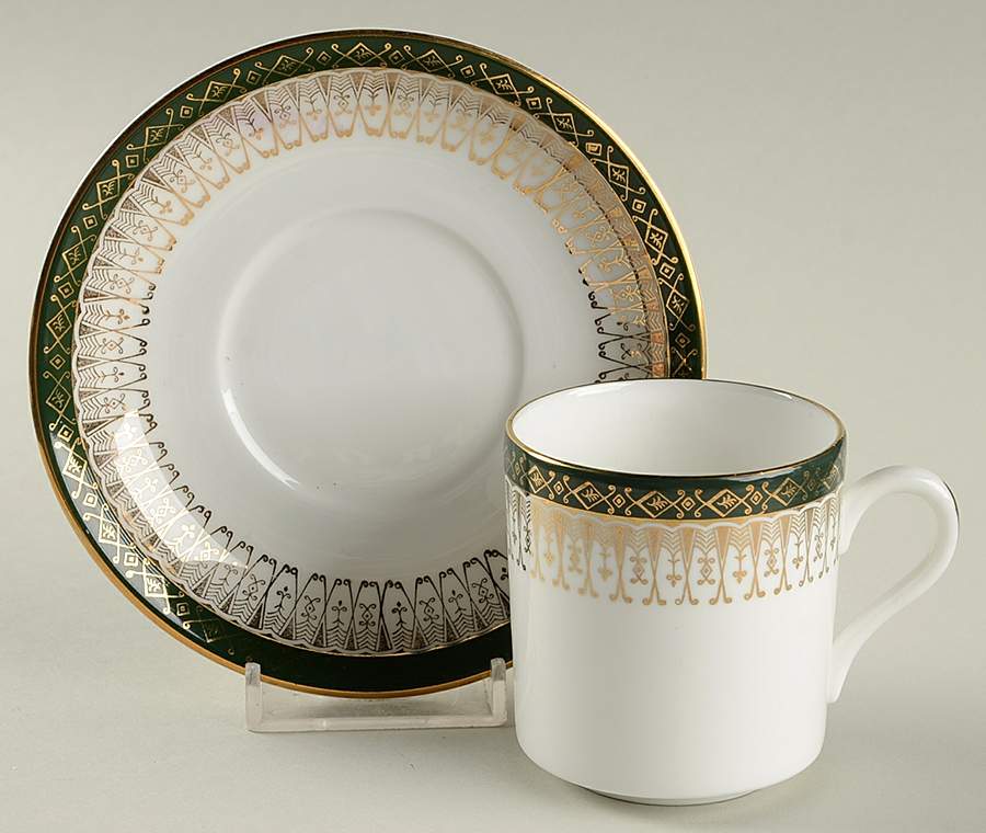 Majestic Green Flat Demitasse Cup & Saucer Set by Royal Grafton-1