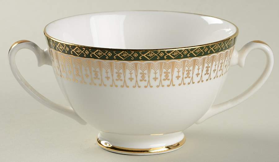 Majestic Green Footed Cream Soup Bowl by Royal Grafton-1