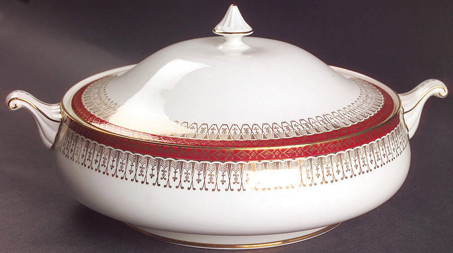 Majestic Maroon Round Covered Vegetable by Royal Grafton-1