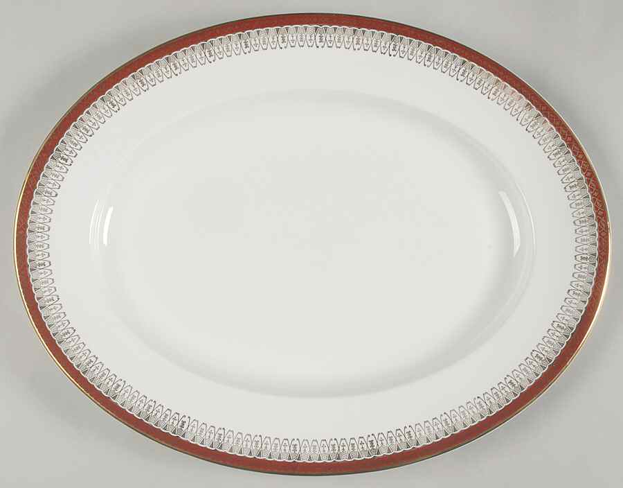 Majestic Maroon 15" Oval Serving Platter by Royal Grafton-1