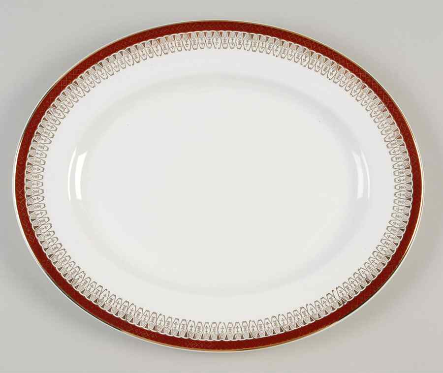 Majestic Maroon 13" Oval Serving Platter by Royal Grafton-1