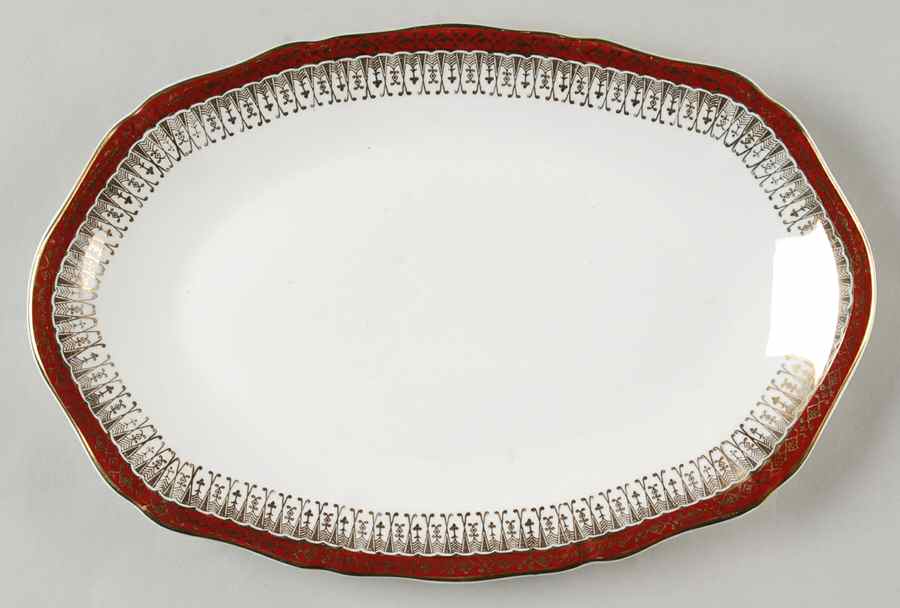 Majestic Maroon 11" Oval Serving Platter by Royal Grafton-1