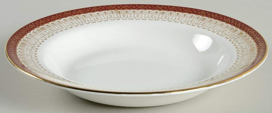 Majestic Maroon Rim Soup Bowl by Royal Grafton-1