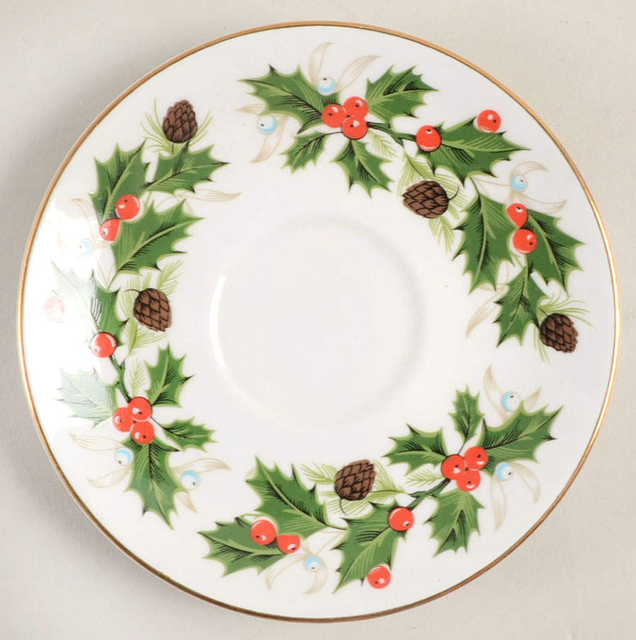 Noel (Holly Backstamp, Smooth) Saucer by Royal Grafton-1