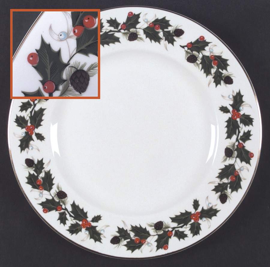 Noel (Holly Backstamp, Smooth) Dinner Plate by Royal Grafton-1
